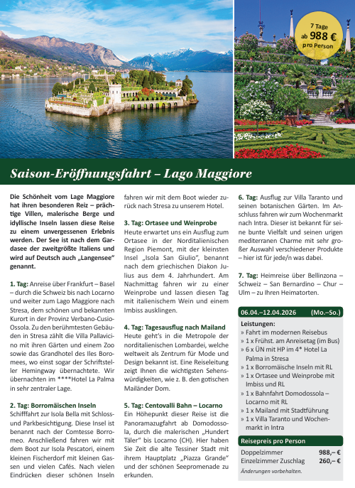 5 - Saisoneröffnungsfahrt Lago Maggiore